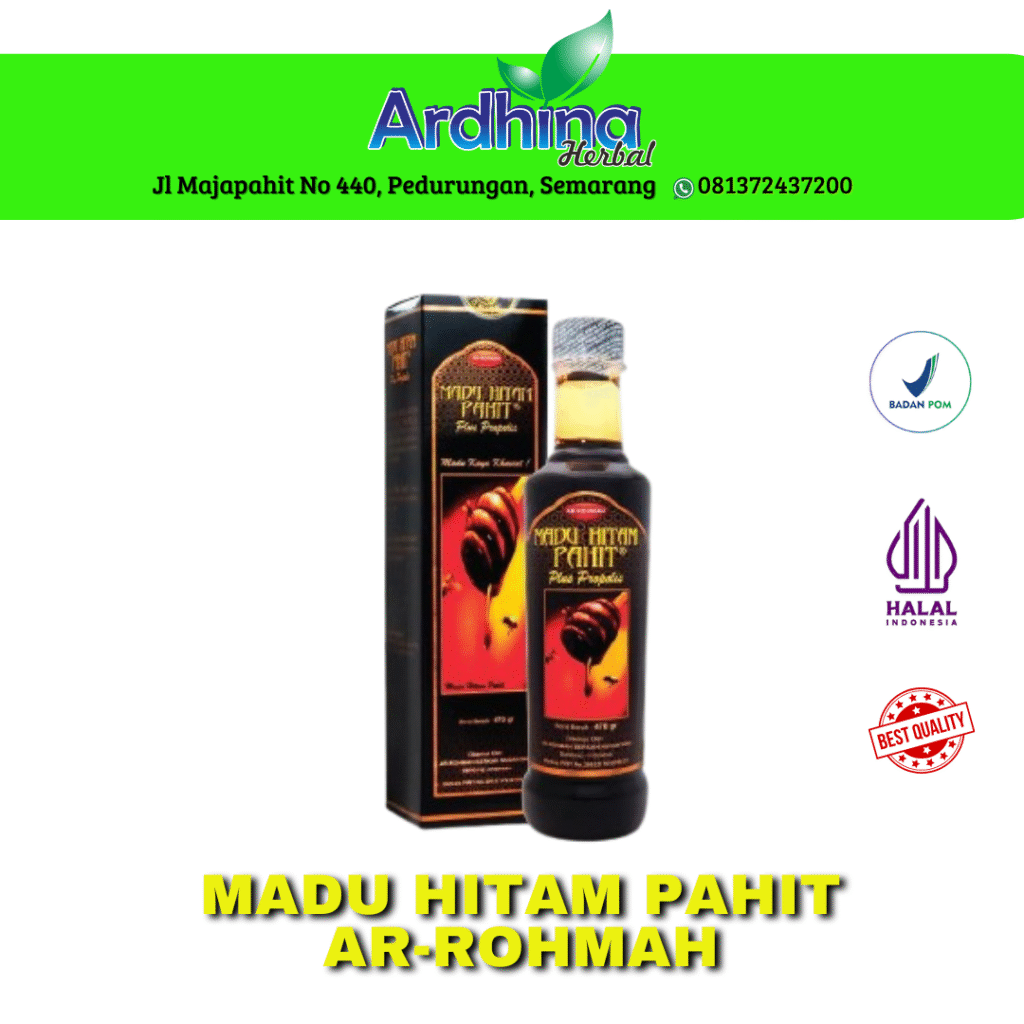 Jual Madu Hitam Pahit Ar-Rohmah Semarang – Solusi herbal untuk diabetes, lambung, asam urat, dan meningkatkan imunitas. Tersedia di Toko Ardhina Herbal